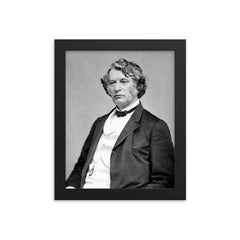 Charles Sumner framed print on a plain backdrop in size 8"x10".