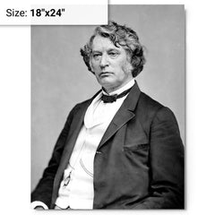 Charles Sumner metal print on a plain backdrop in size 18"x24".