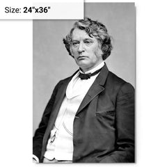 Charles Sumner metal print on a plain backdrop in size 24"x36".