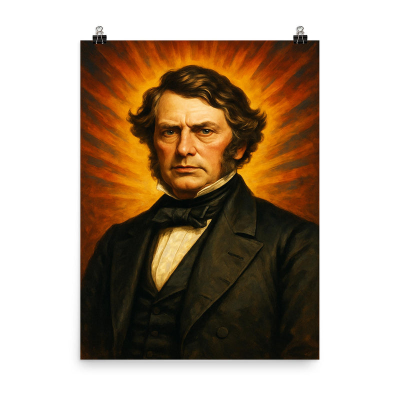 Charles Sumner poster on a plain backdrop in size 8