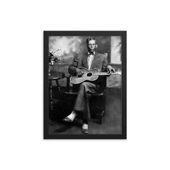 Charley Patton framed print on a plain backdrop in size 12"x16".