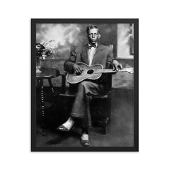 Charley Patton framed print on a plain backdrop in size 16"x20".