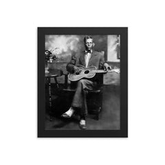 Charley Patton framed print on a plain backdrop in size 8"x10".