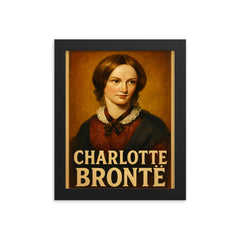 Charlotte Bronte framed print on a plain backdrop in size 8"x10".