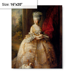 Charlotte of Mecklenburg-Strelitz metal print on a plain backdrop in size 16"x20".