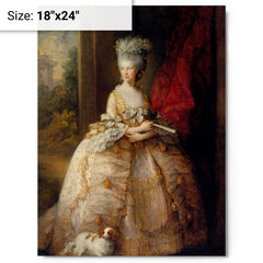 Charlotte of Mecklenburg-Strelitz metal print on a plain backdrop in size 18"x24".