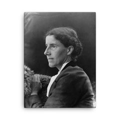 Charlotte Perkins Gilman canvas print on a plain backdrop in size 18"x24".