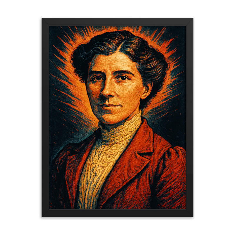 Charlotte Perkins Gilman framed print on a plain backdrop in size 18