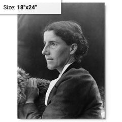 Charlotte Perkins Gilman metal print on a plain backdrop in size 18"x24".
