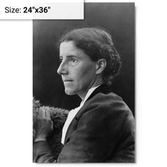 Charlotte Perkins Gilman metal print on a plain backdrop in size 24"x36".