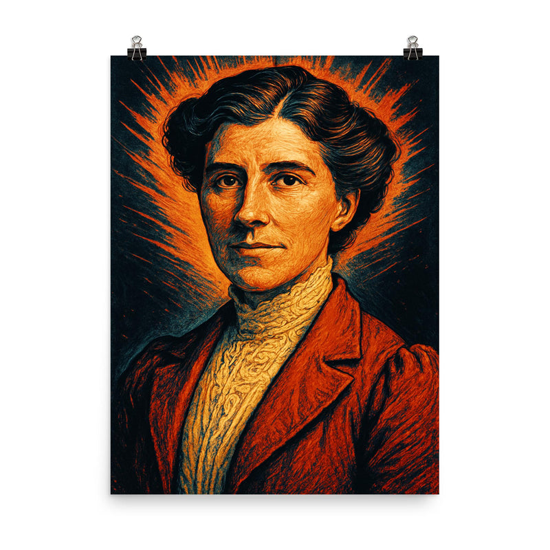 Charlotte Perkins Gilman poster on a plain backdrop in size 8
