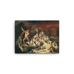 Charon Carries Souls Across the River Styx by Alexander Litovchenko canvas print on a plain backdrop in size 12"x16".