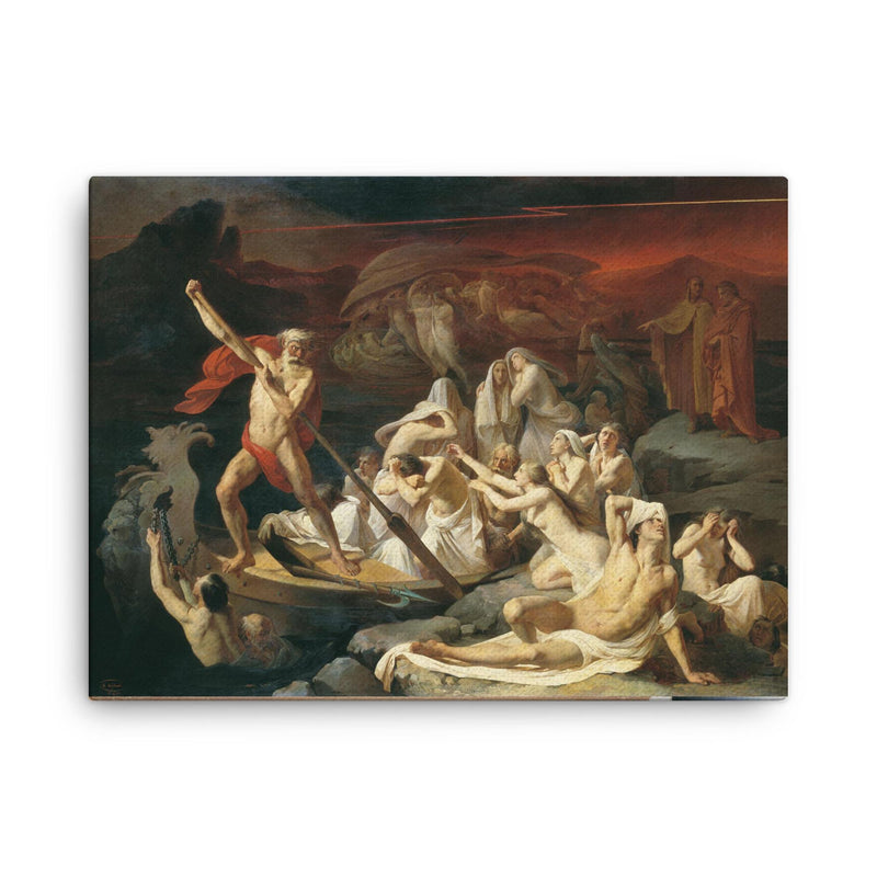 Charon Carries Souls Across the River Styx by Alexander Litovchenko canvas print on a plain backdrop in size 18