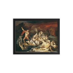 Charon Carries Souls Across the River Styx by Alexander Litovchenko framed print on a plain backdrop in size 12"x16".