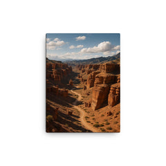 Charyn Canyon Kazakhstan canvas print on a plain backdrop in size 12"x16".