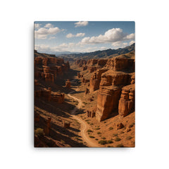 Charyn Canyon Kazakhstan canvas print on a plain backdrop in size 16"x20".