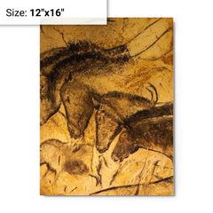 Chauvet-Pont-d'Arc Cave Paintings, France - 36000 Years Old metal print on a plain backdrop in size 12"x16".