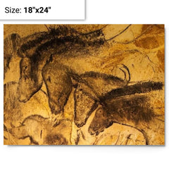 Chauvet-Pont-d'Arc Cave Paintings, France - 36000 Years Old metal print on a plain backdrop in size 18"x24".