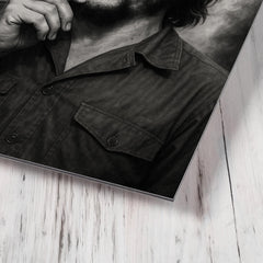 Che Guevara at La Coubre funeral smoke metal print mockup