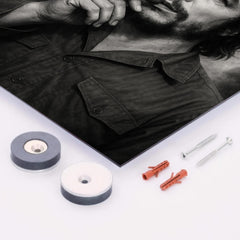 Che Guevara at La Coubre funeral smoke metal print mockup