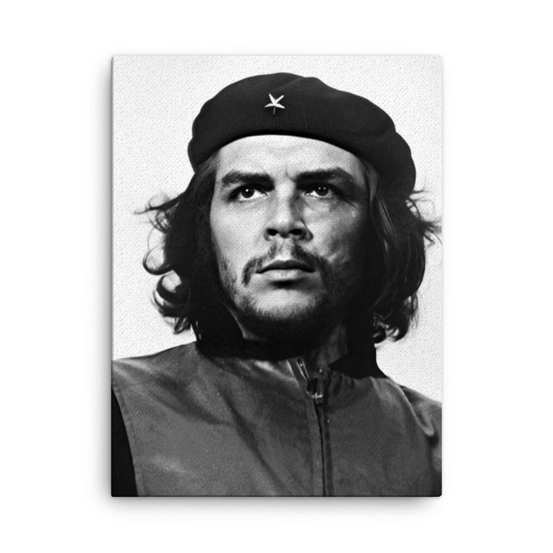 Che Guevara canvas print on a plain backdrop in size 18