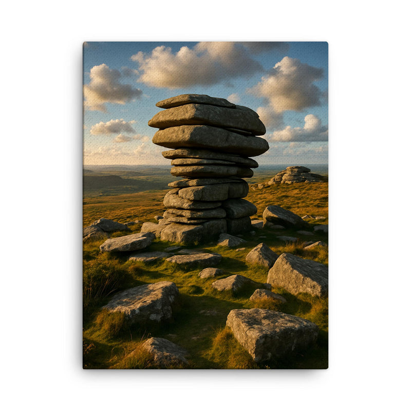 Cheesewring Bodmin Moor England canvas print on a plain backdrop in size 18