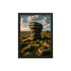Cheesewring Bodmin Moor England framed print on a plain backdrop in size 12"x16".