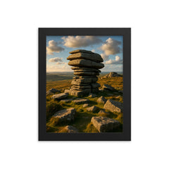 Cheesewring Bodmin Moor England framed print on a plain backdrop in size 8"x10".