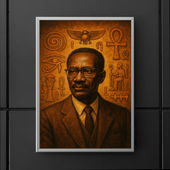 Cheikh Anta Diop beside ancient African symbols poster 5