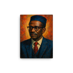 Cheikh Anta Diop scholarly portrait canvas print on a plain backdrop in size 12"x16".