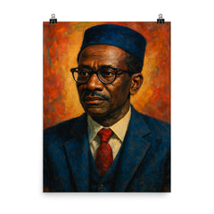 Cheikh Anta Diop scholarly portrait poster on a plain backdrop in size 8"x10".