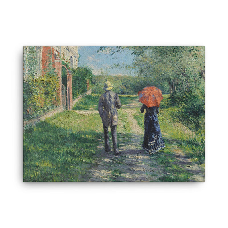 Chemin Montant by Gustave Caillebotte canvas print on a plain backdrop in size 18