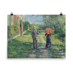 Chemin Montant by Gustave Caillebotte poster on a plain backdrop in size 8"x10".