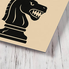 Chess teaches patience with teeth metal print mockup