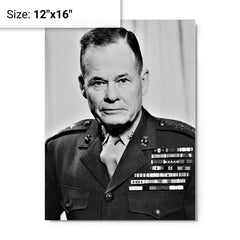 Chesty Puller metal print on a plain backdrop in size 12"x16".