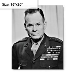 Chesty Puller metal print on a plain backdrop in size 16"x20".
