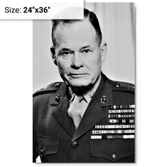 Chesty Puller metal print on a plain backdrop in size 24"x36".
