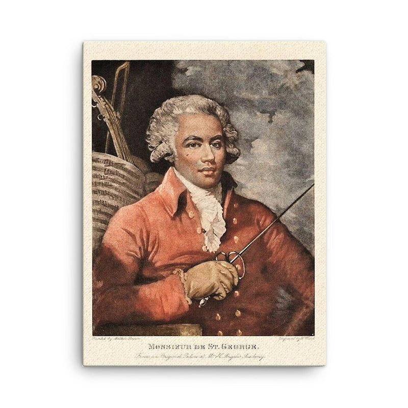 Chevalier de Saint-Georges canvas print on a plain backdrop in size 18