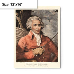 Chevalier de Saint-Georges metal print on a plain backdrop in size 12"x16".