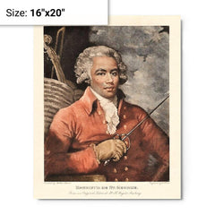 Chevalier de Saint-Georges metal print on a plain backdrop in size 16"x20".