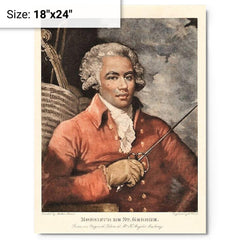 Chevalier de Saint-Georges metal print on a plain backdrop in size 18"x24".