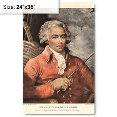 Chevalier de Saint-Georges metal print on a plain backdrop in size 24"x36".