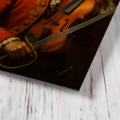 Chevalier de Saint Georges violin and saber portrait metal print mockup