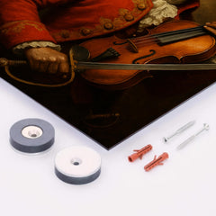 Chevalier de Saint Georges violin and saber portrait metal print mockup