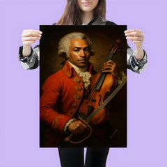 Chevalier de Saint Georges violin and saber portrait poster 3