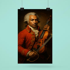 Chevalier de Saint Georges violin and saber portrait poster 6