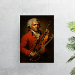 Chevalier de Saint Georges violin and saber portrait poster 7