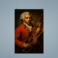 Chevalier de Saint Georges violin and saber portrait poster 9