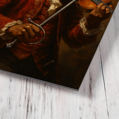 Chevalier de Saint Georges with violin and rapier metal print mockup