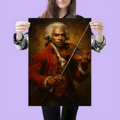 Chevalier de Saint Georges with violin and rapier poster 3